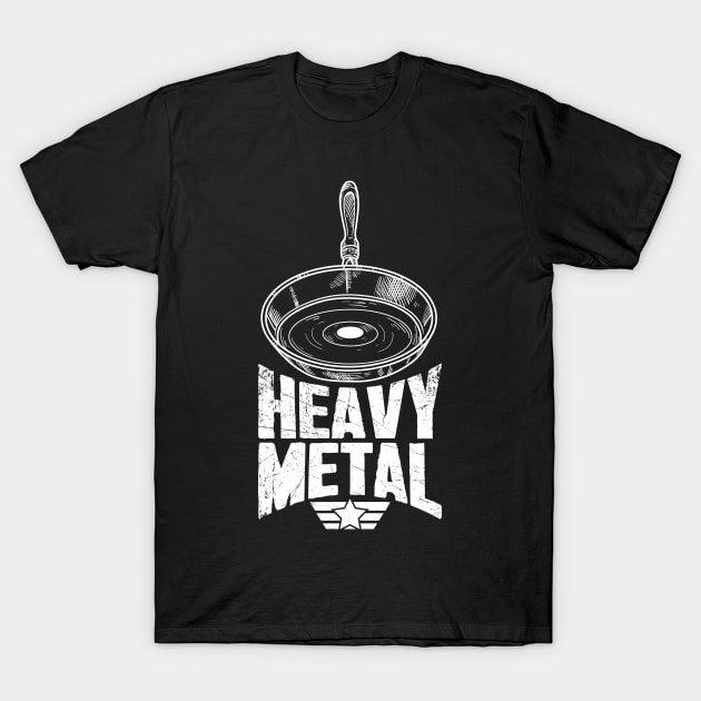 Heavy Metal Cast Iron Cookware Chef T-Shirt by captainmood